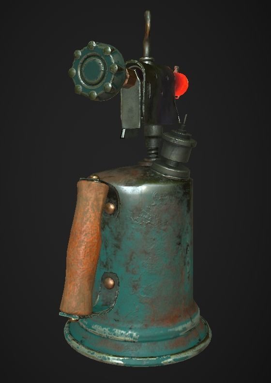 Torch gas lighter Low-poly 3D model_1