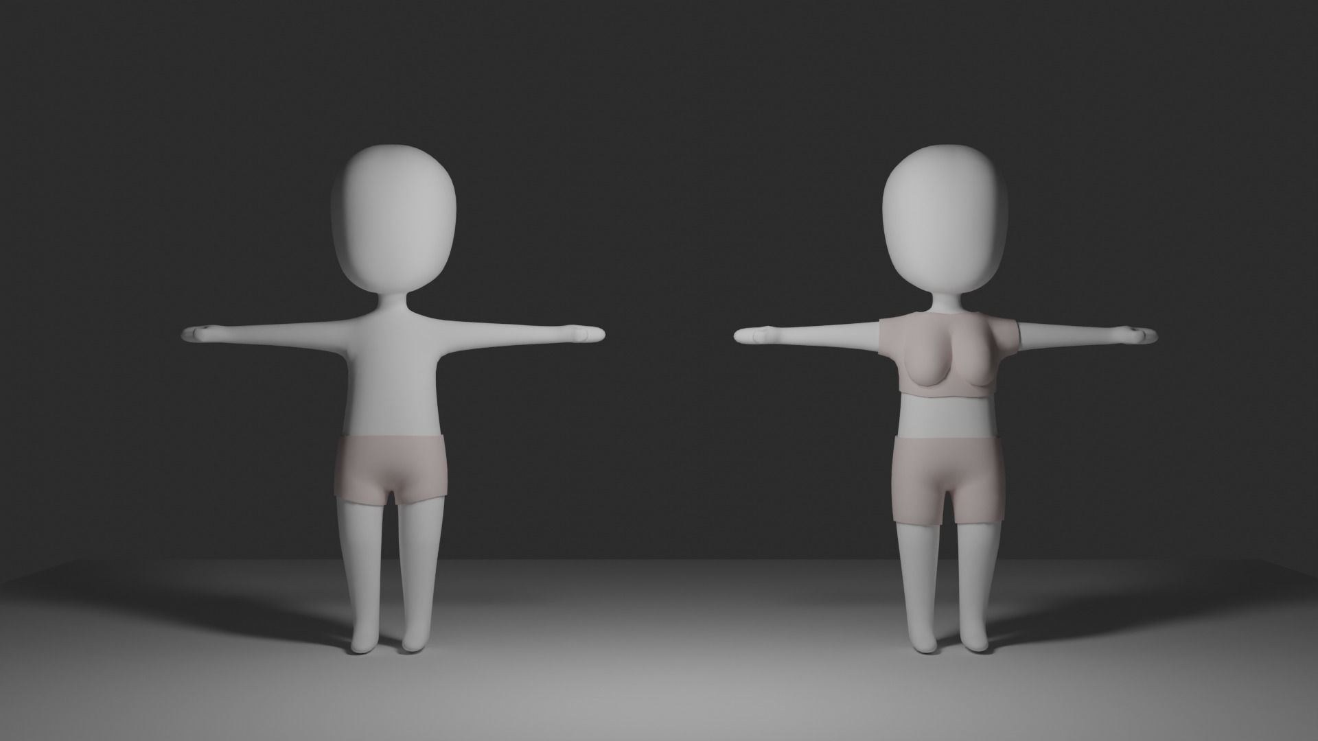 Low Polly Character male - female Low-poly 3D model_1