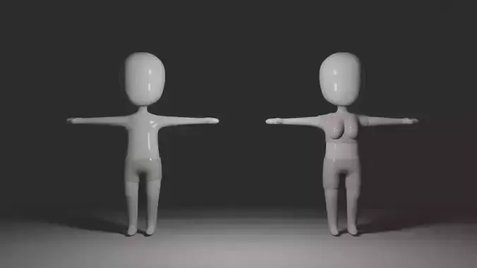 Low Polly Character male - female Low-poly 3D model