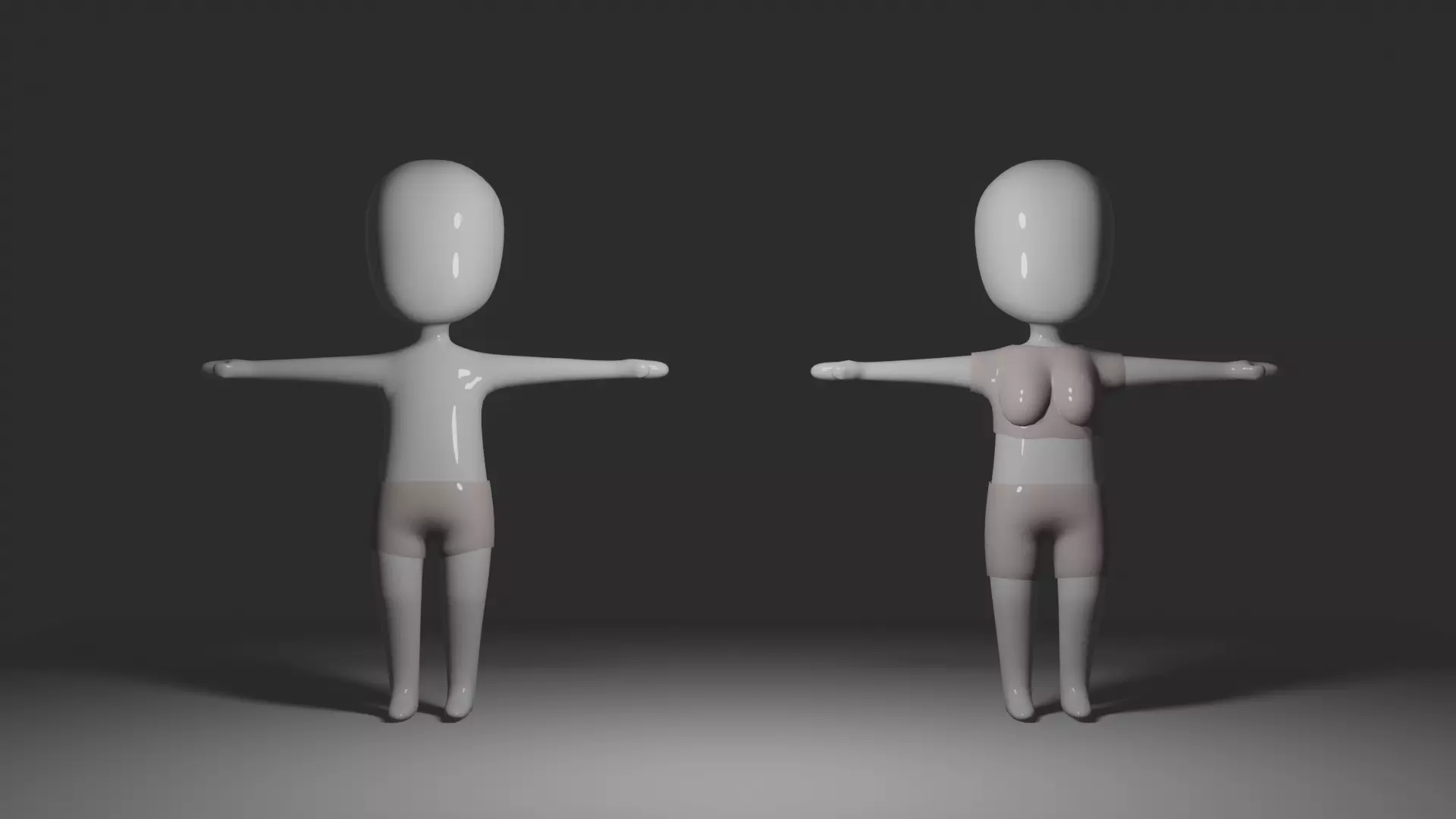 Low Polly Character male - female Low-poly 3D model_0