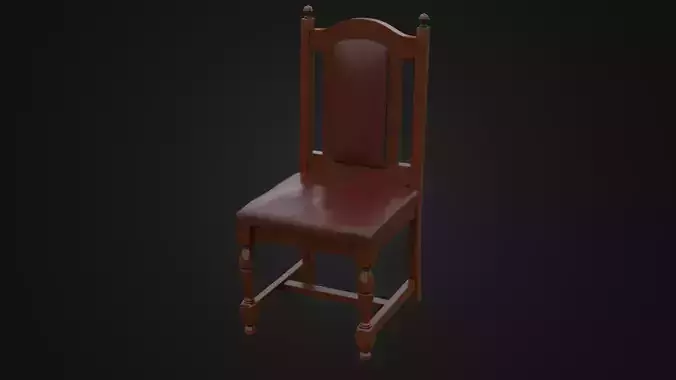 Wooden Chair 05 Low-poly 3D model