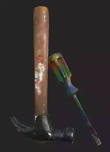 Hamer hammer with paint
