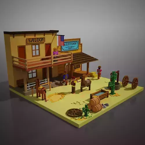 Cowboy Town Voxel