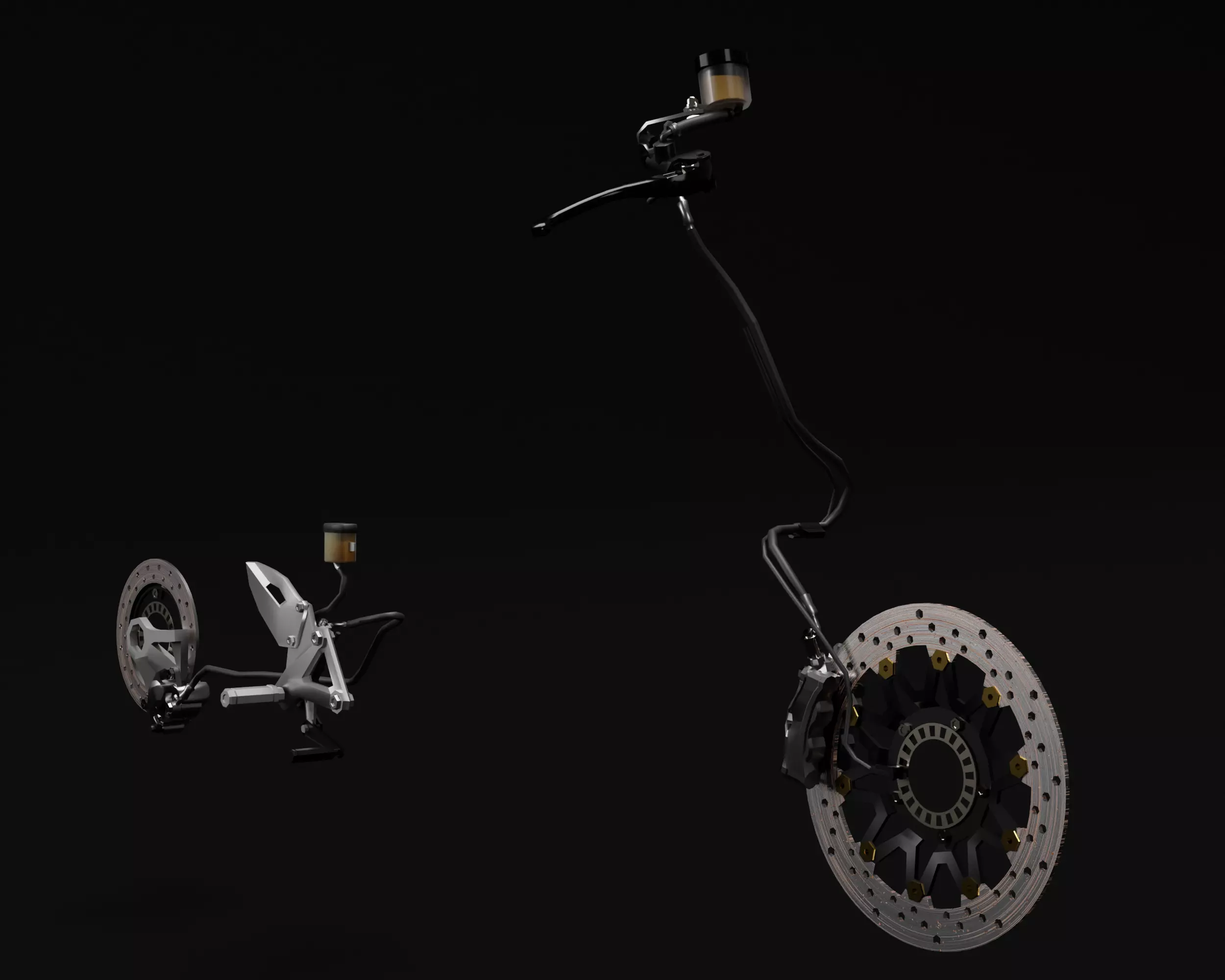 Motorcycle Brakes Kit Free low-poly 3D model