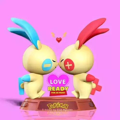 Plusle and Minun - Pokemon Fanart 3D print model