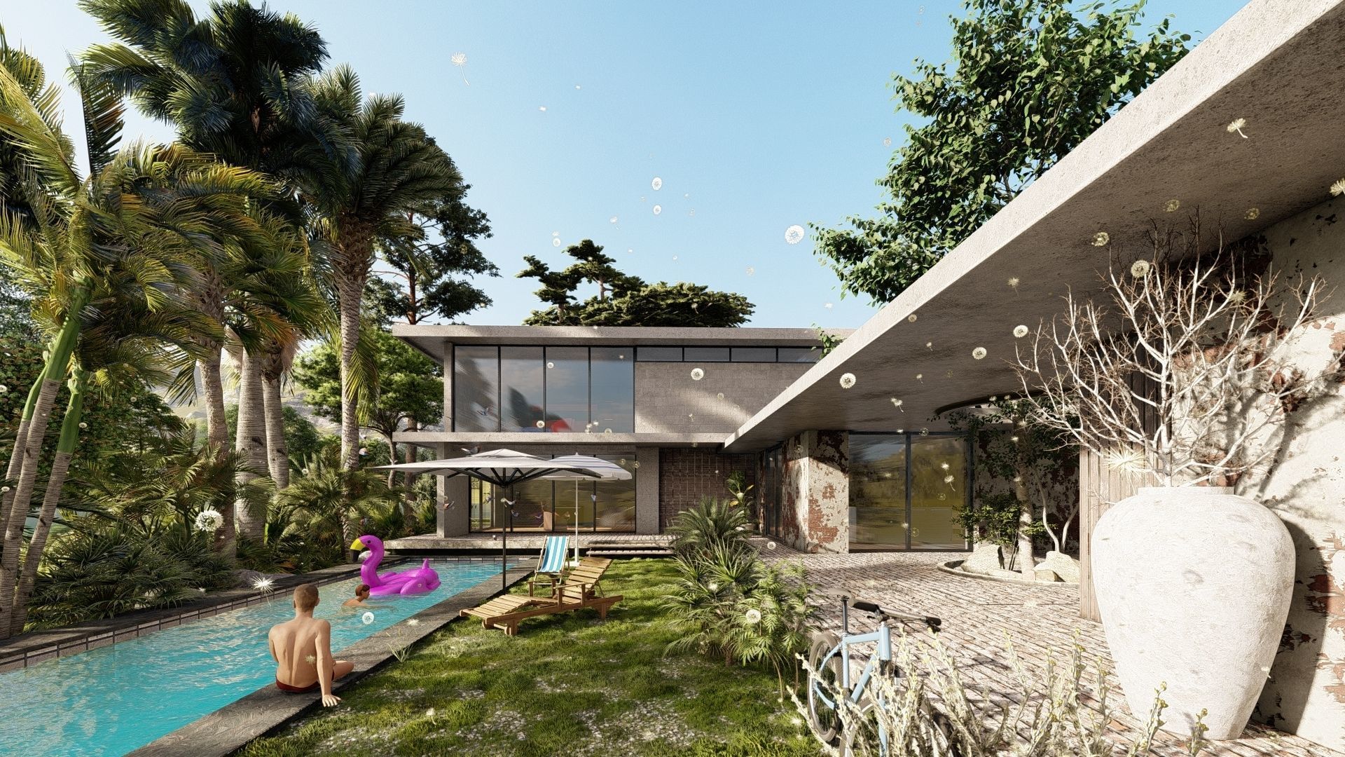 Hill Pool Villa 3D model | CGTrader