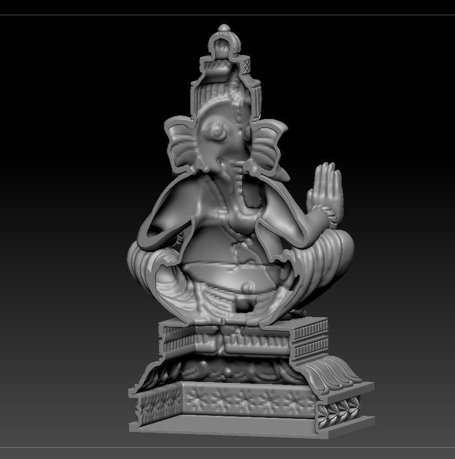 VINAYAGAR 3D golden statue of deity 3D print model_10