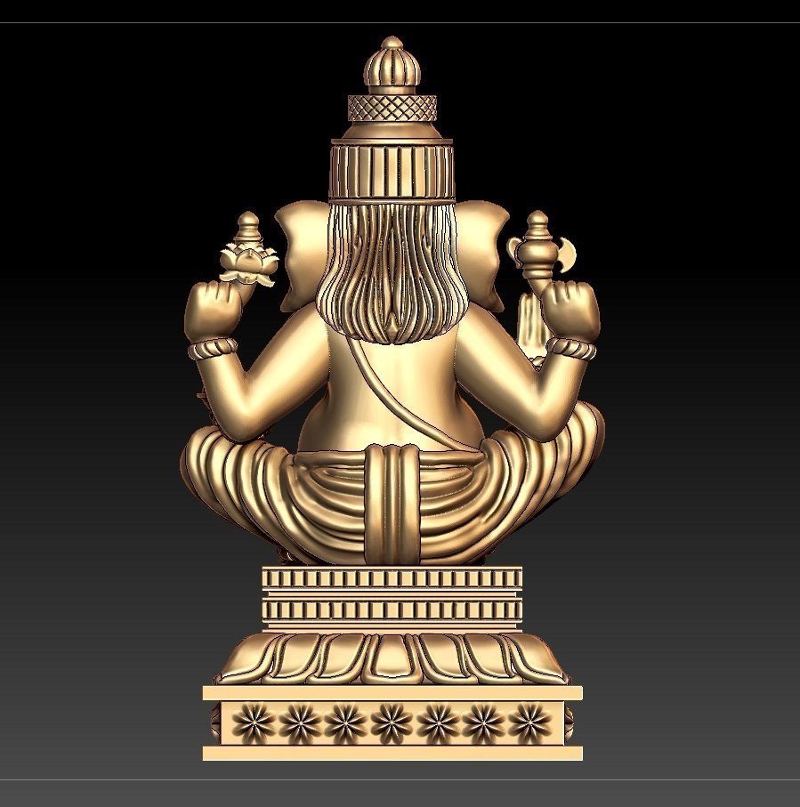VINAYAGAR 3D golden statue of deity 3D print model_5