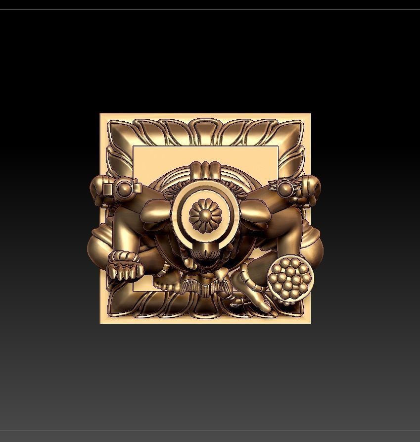 VINAYAGAR 3D golden statue of deity 3D print model_7