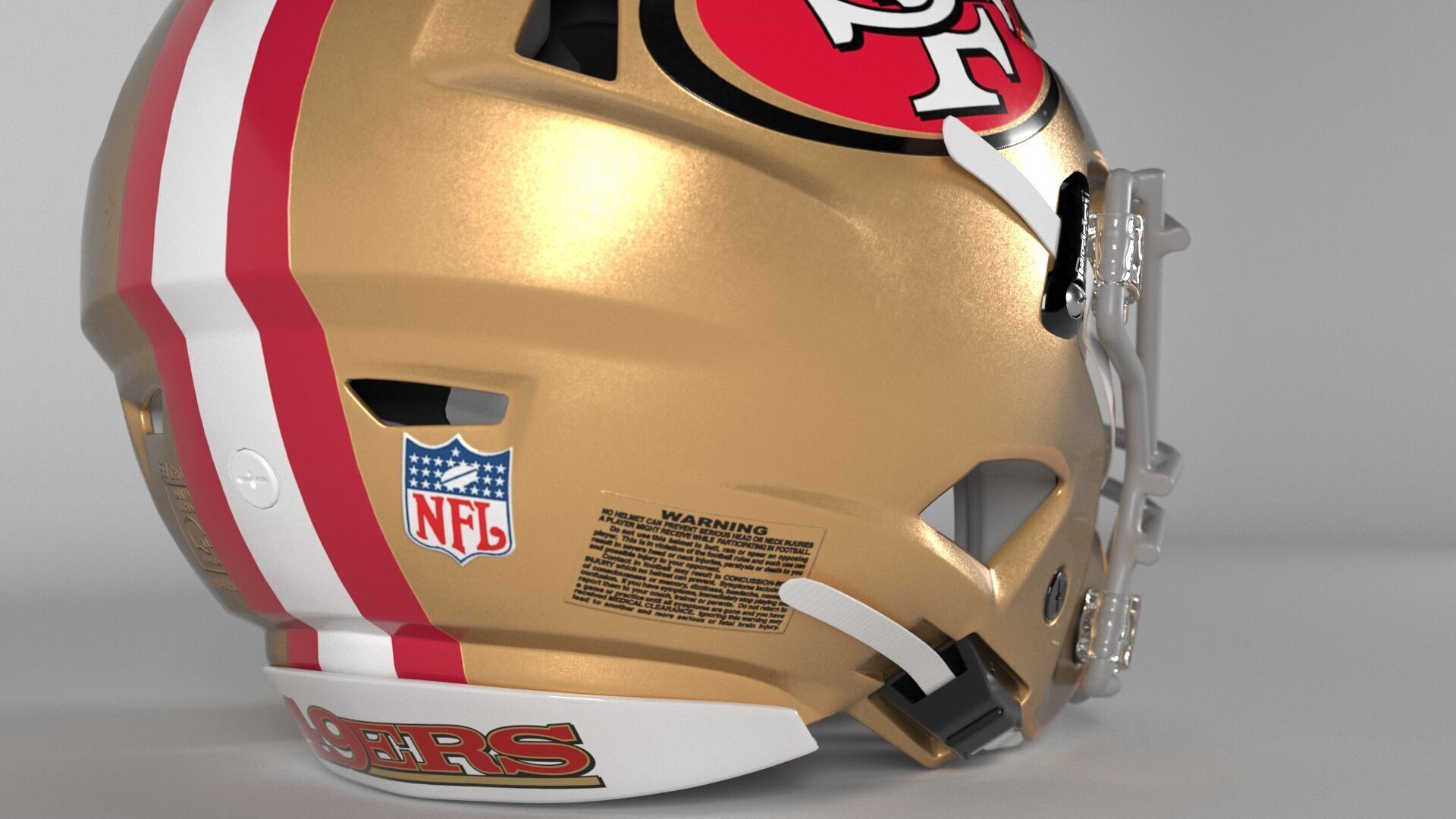 49ERS SAN FRANCISCO Helmet Football NFC West PBR updated 2025 3D model_2