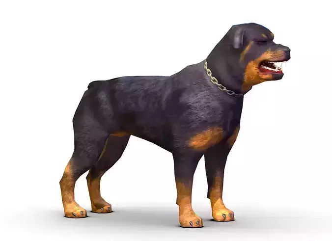 LowPoly Monster Black Mastiff Dog Low-poly 3D model