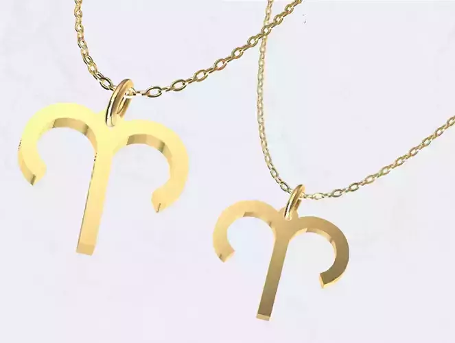 Aries Zodiac Sign Pendant Necklace