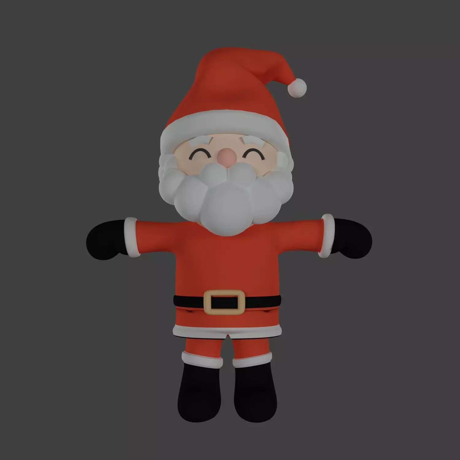 Christmas Santa Claus Cartoon Character Design Model With Rigged 3D model_0