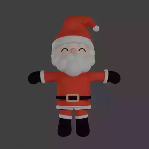Christmas Santa Claus Cartoon Character Design Model With Rigged