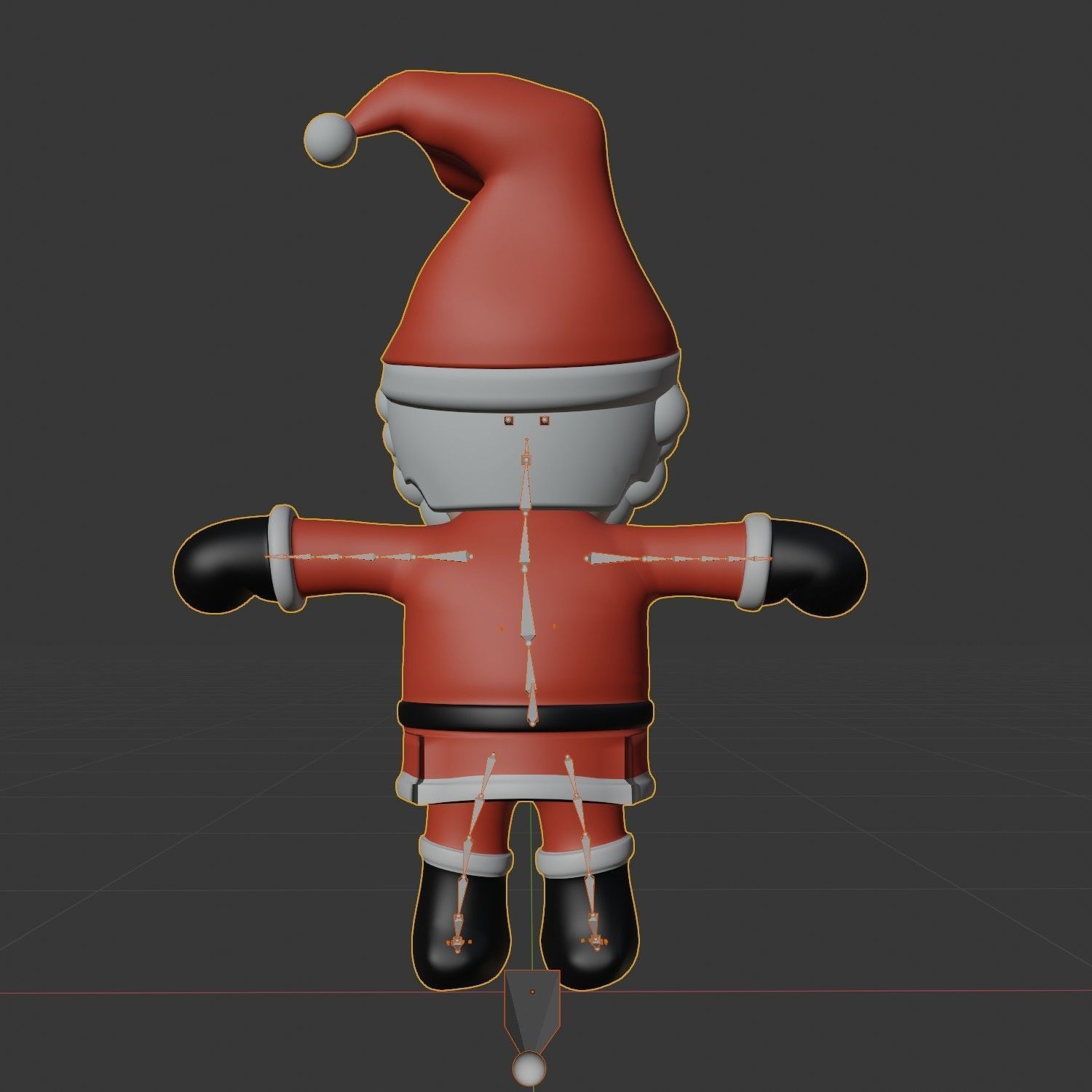Christmas Santa Claus Cartoon Character Design Model With Rigged 3D model_13