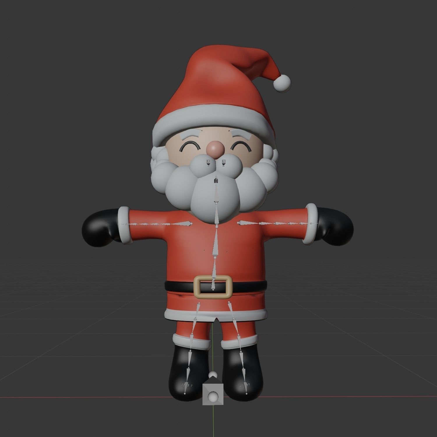Christmas Santa Claus Cartoon Character Design Model With Rigged 3D model_7