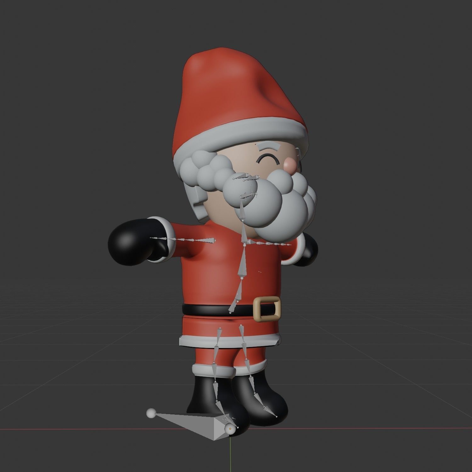 Christmas Santa Claus Cartoon Character Design Model With Rigged 3D model_5