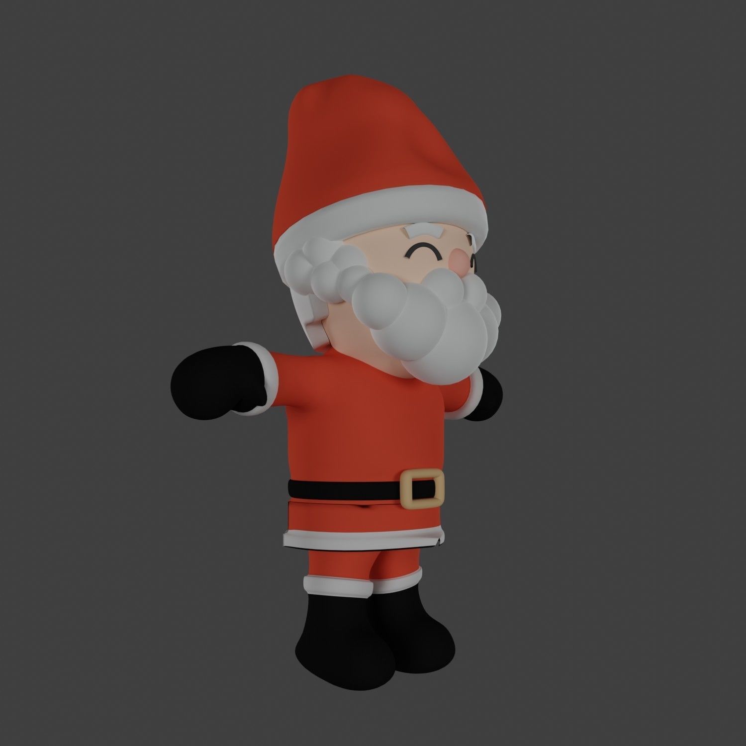 Christmas Santa Claus Cartoon Character Design Model With Rigged 3D model_4