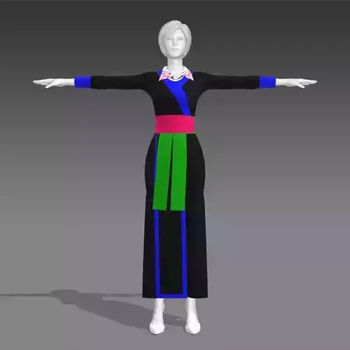 Hmong traditional pants Custome clothes  3D model