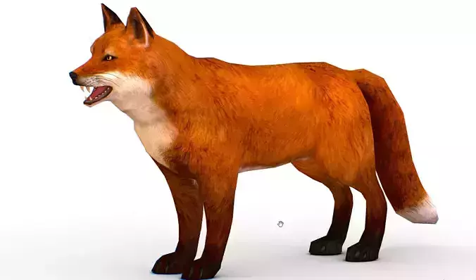 LowPoly Model Beautiful Red Fox Low-poly 3D model