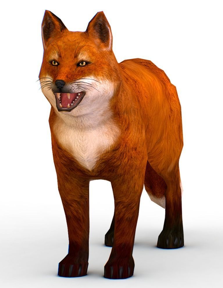LowPoly Model Beautiful Red Fox Low-poly 3D model_2