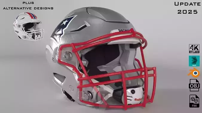 PATRIOTS NEW ENGLAND Helmet Football AFC East PBR updated 2025 3D model