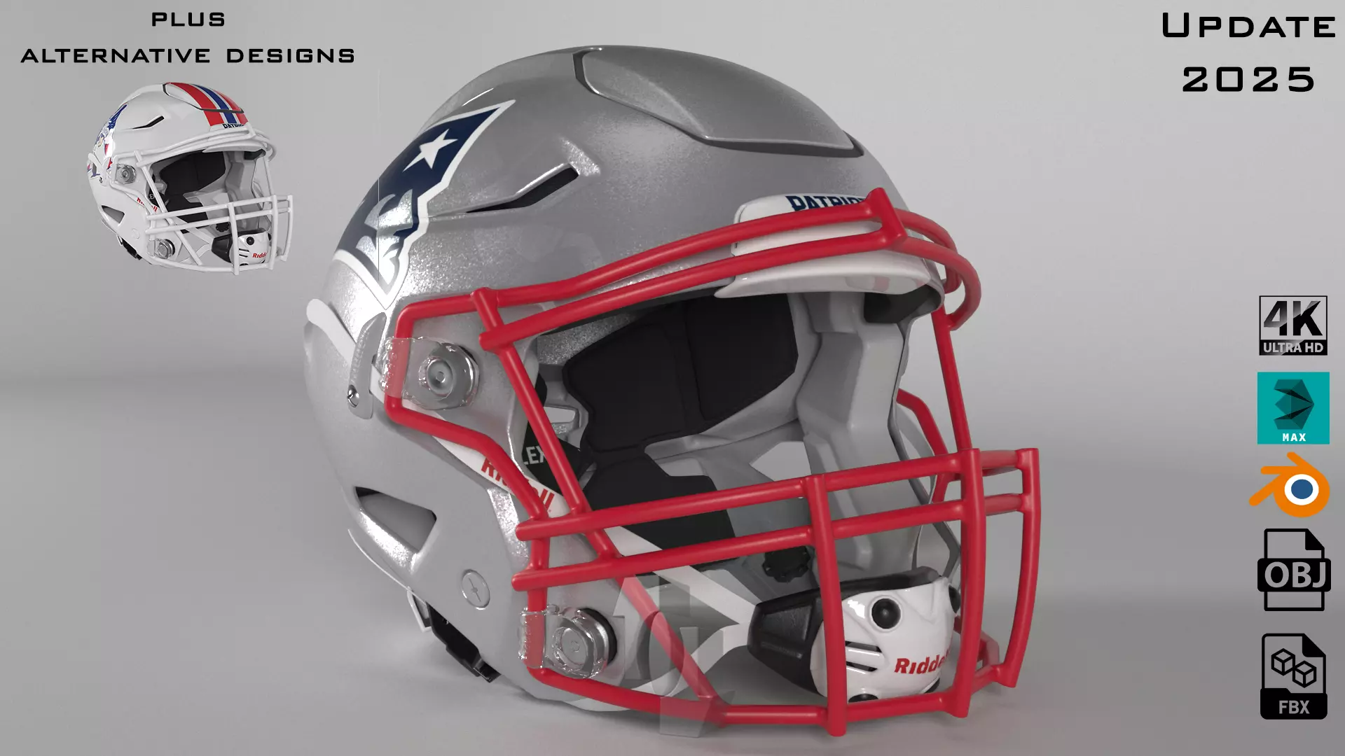 PATRIOTS NEW ENGLAND Helmet Football AFC East PBR updated 2025 3D model_0