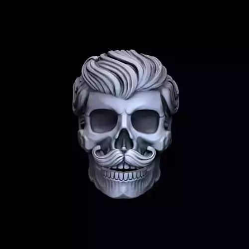 Mr mustachioed skull