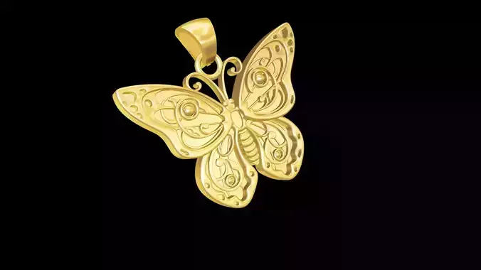 butterfly pendant jewelry gold necklace medallion