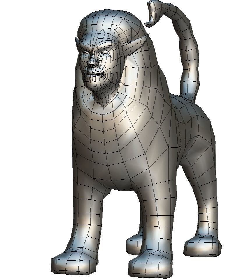 LowPoly Manticore Monster Low-poly 3D model_7