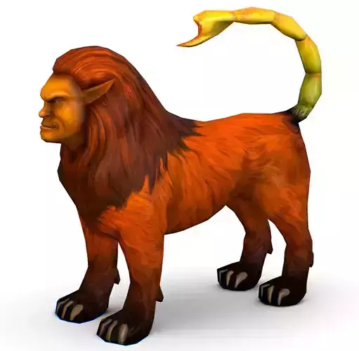 LowPoly Manticore Monster Low-poly 3D model