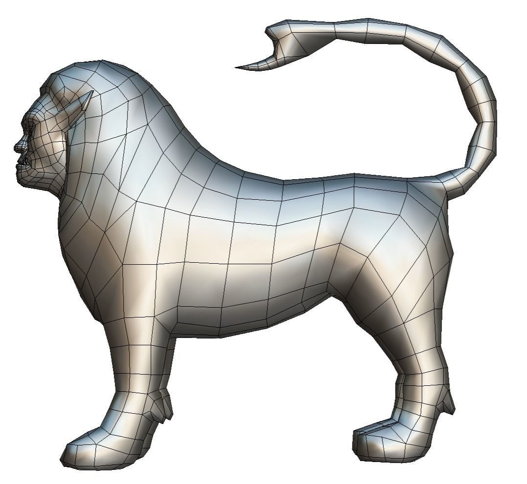 LowPoly Manticore Monster Low-poly 3D model_5