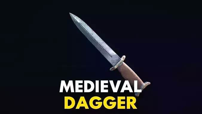 Medieval Weapon Dagger -PBR- Game Ready Low-poly 3D model