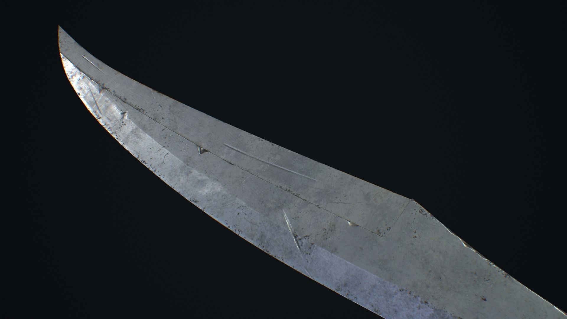Medieval Weapon Falchion -PBR- Game Ready Low-poly 3D model_2