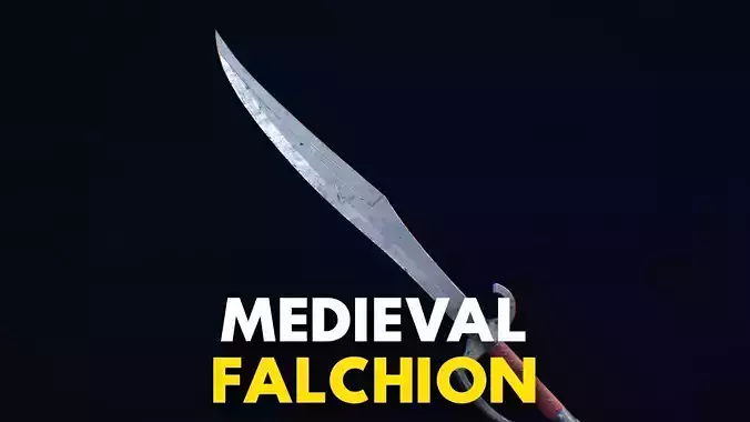 Medieval Weapon Falchion -PBR- Game Ready Low-poly 3D model