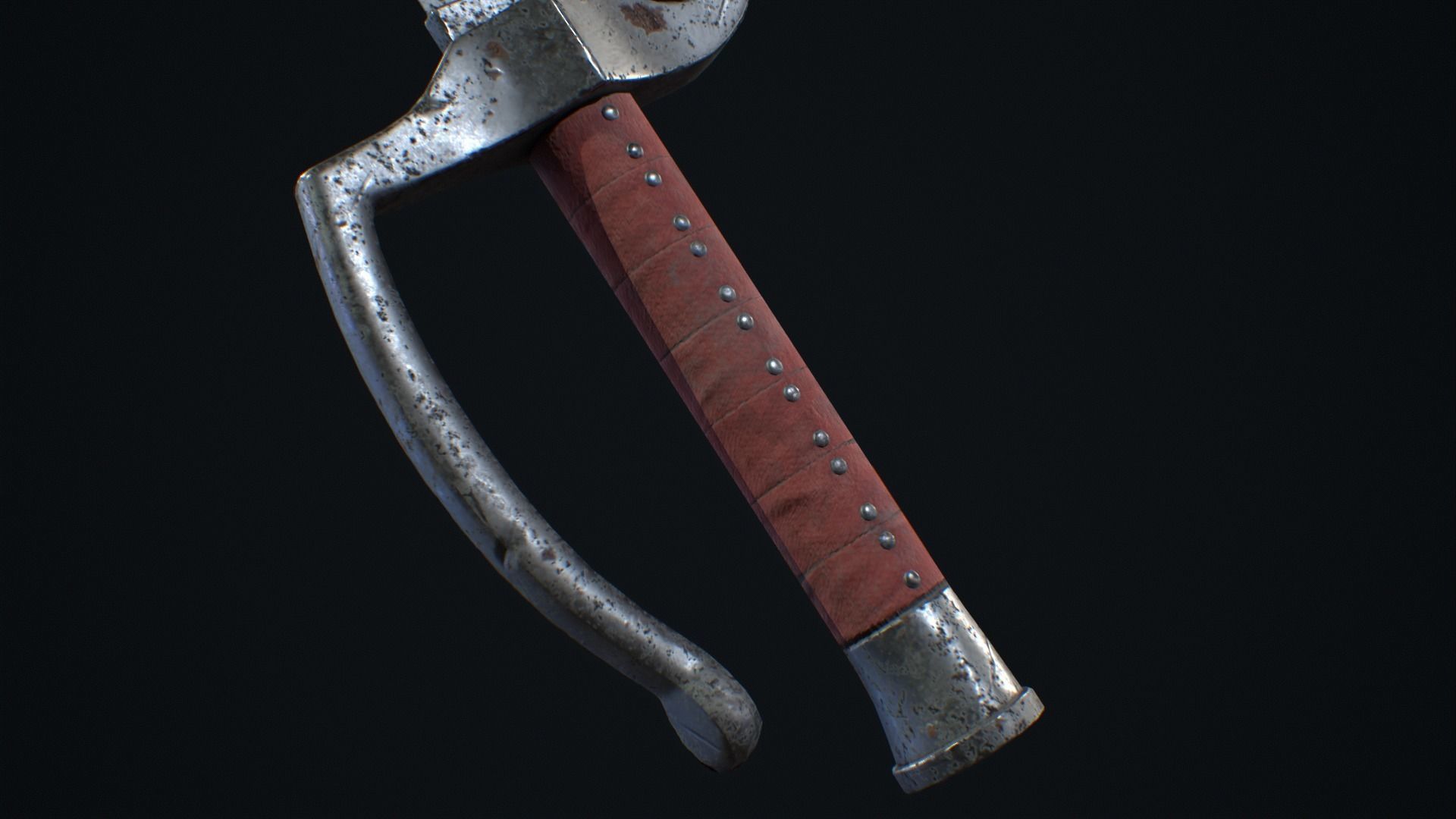 Medieval Weapon Falchion -PBR- Game Ready Low-poly 3D model_4