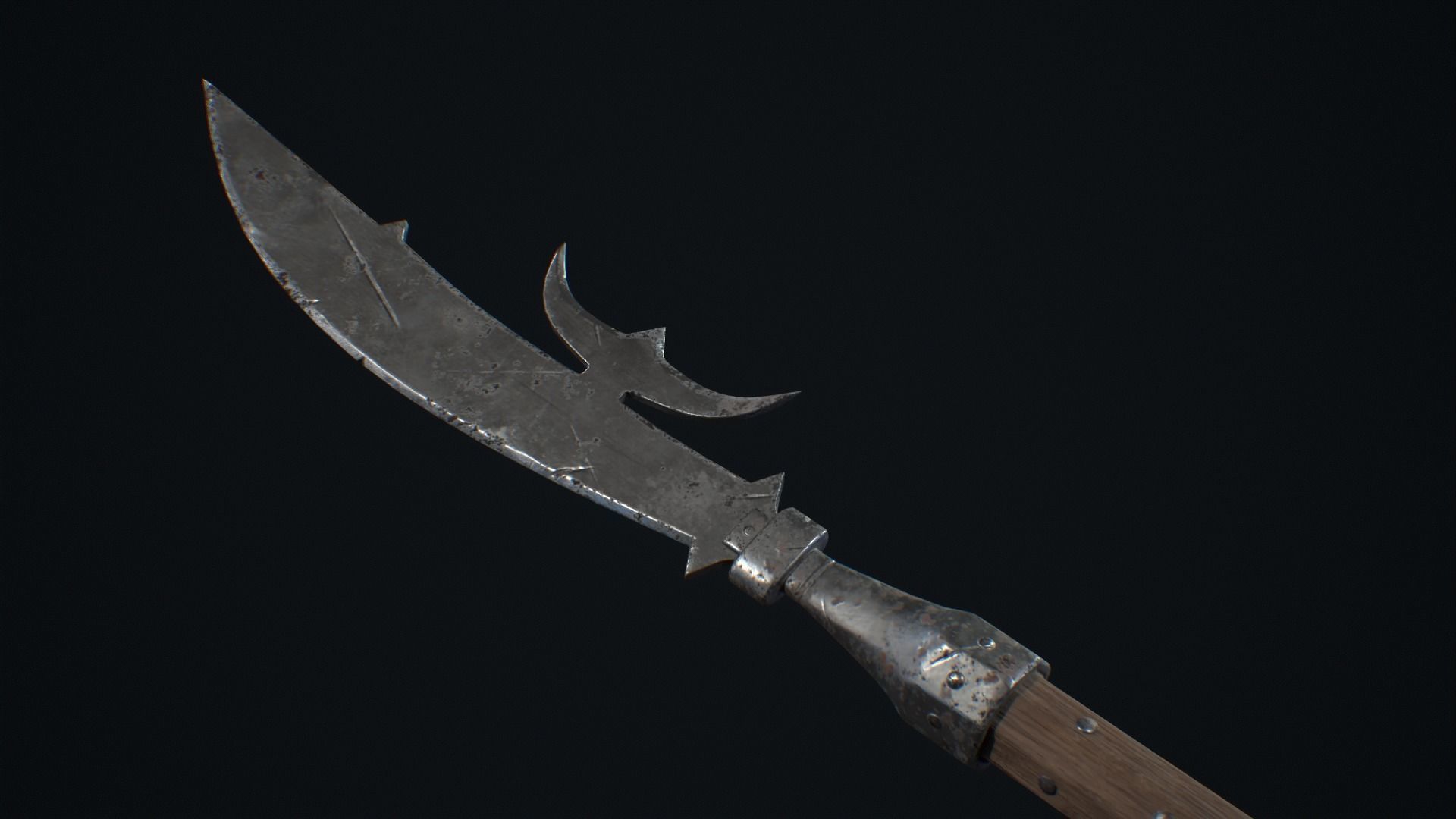 Medieval Weapon Fauchard -PBR- Game Ready Low-poly 3D model_2