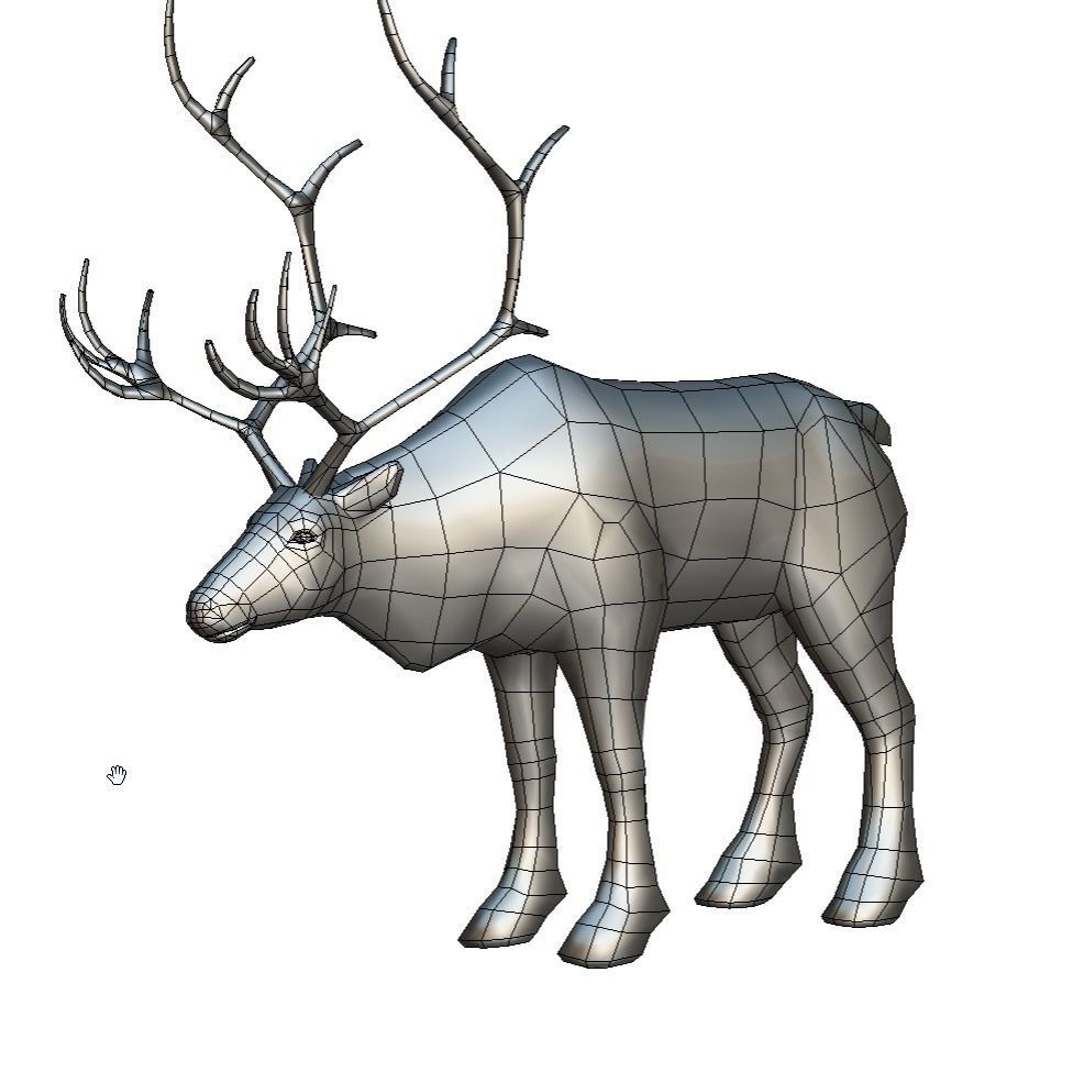 LowPoly Realistic Reindeer Low-poly 3D model_6