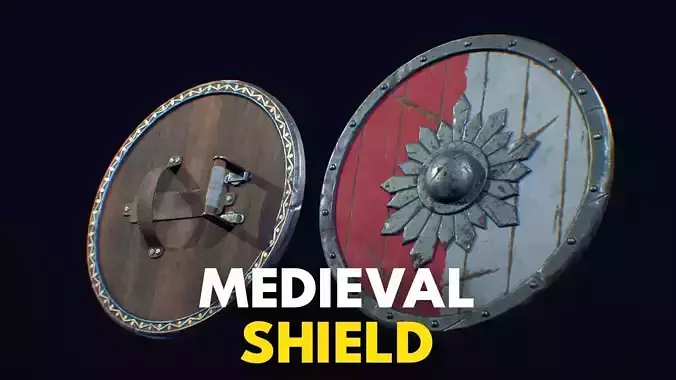 Medieval Weapon Shield -PBR- Game Ready Low-poly 3D model
