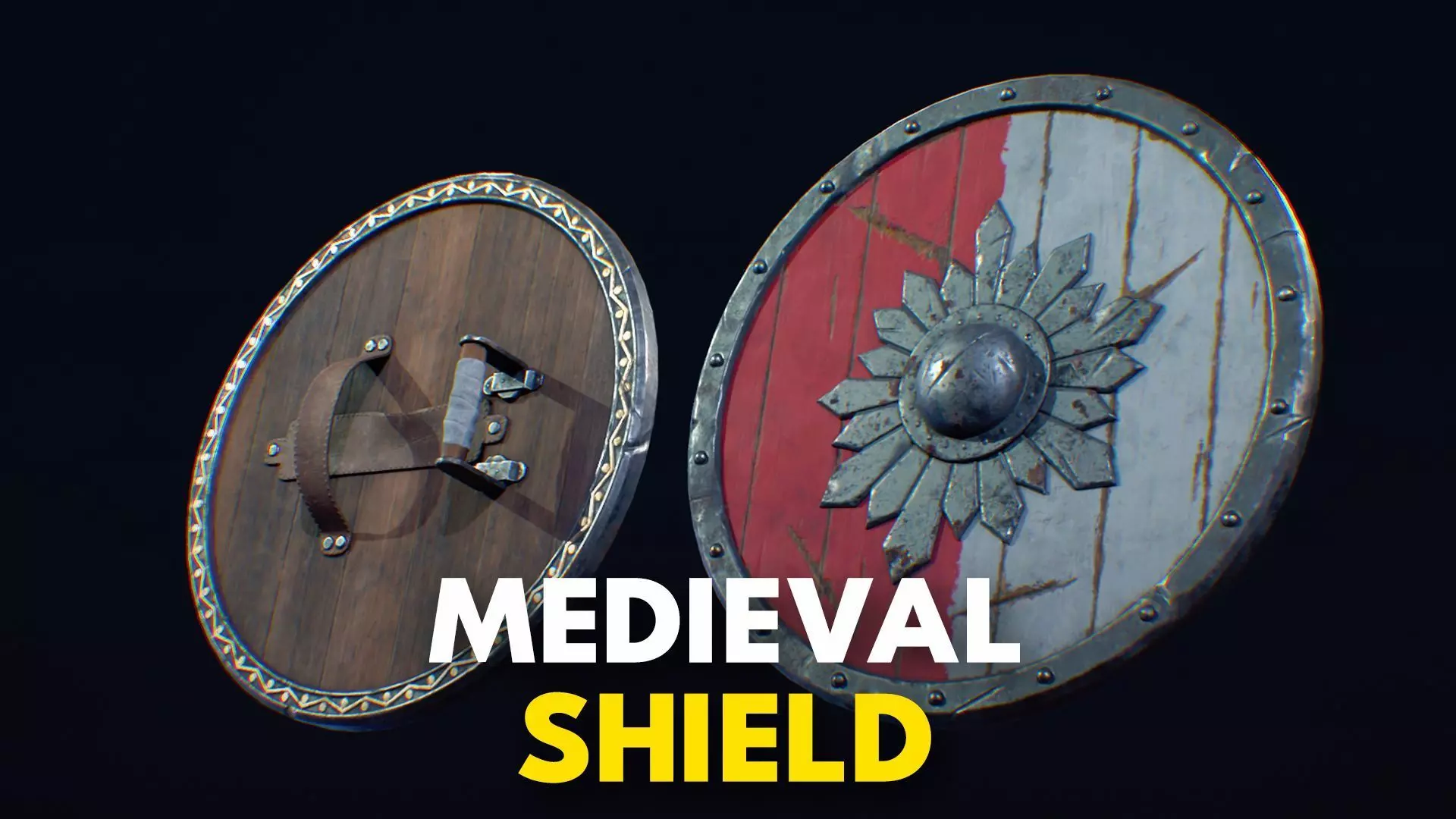 Medieval Weapon Shield -PBR- Game Ready Low-poly 3D model_0