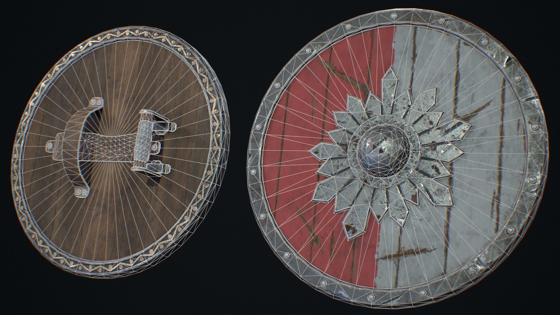 Medieval Weapon Shield -PBR- Game Ready Low-poly 3D model_5