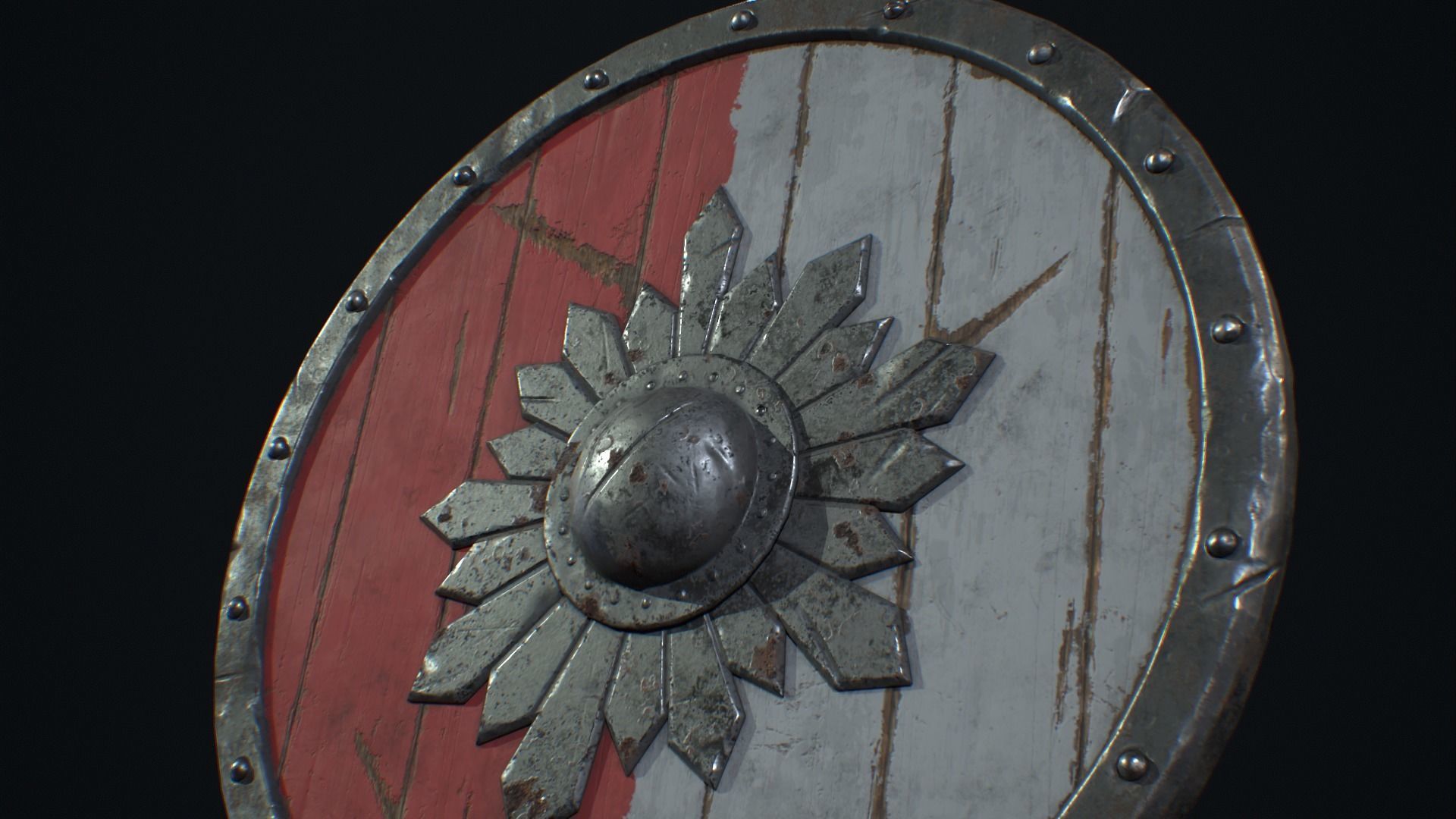 Medieval Weapon Shield -PBR- Game Ready Low-poly 3D model_2