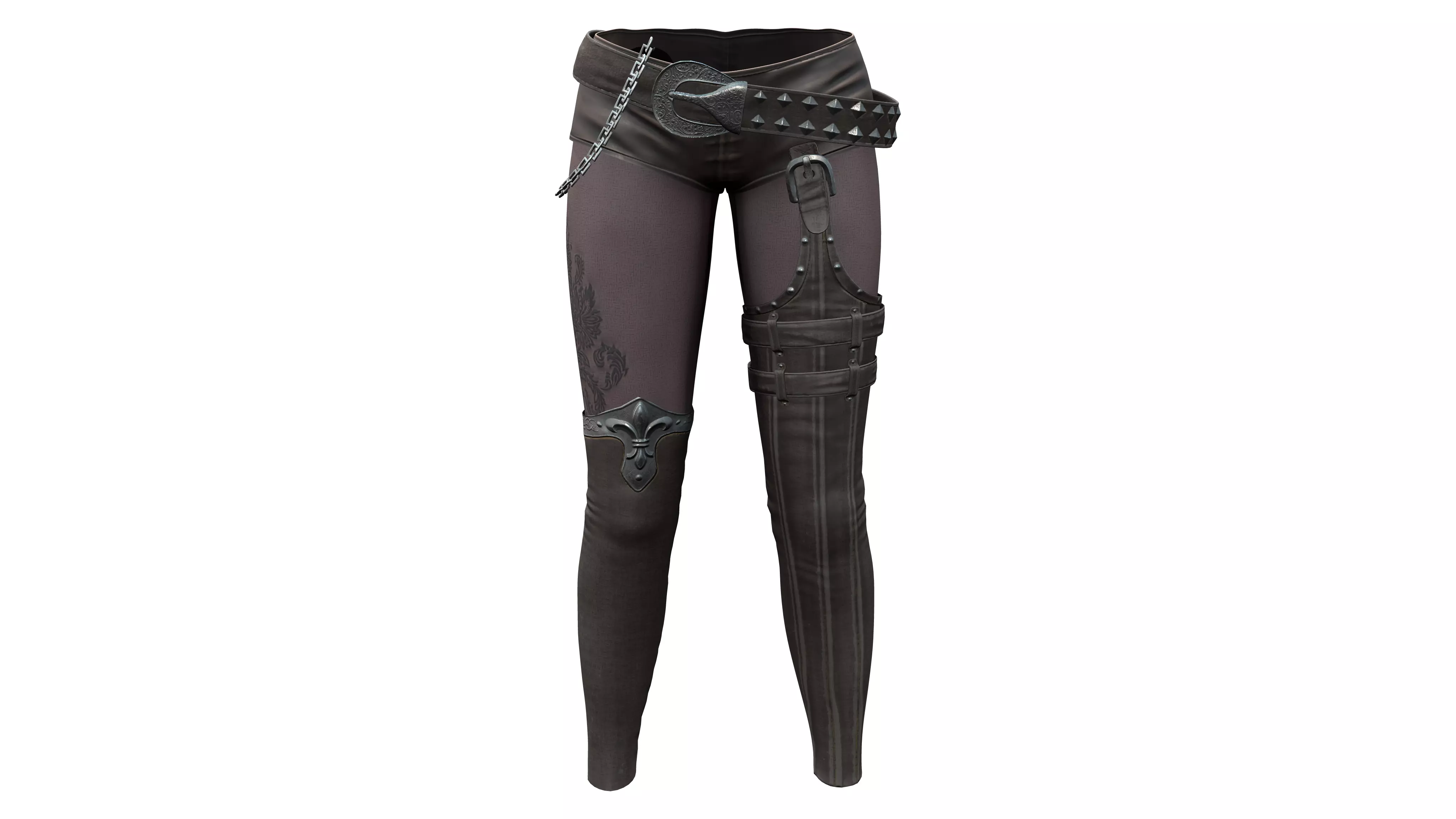 Medieval Leather Shorts Stockings Leggings Armour Pants Low-poly 3D model