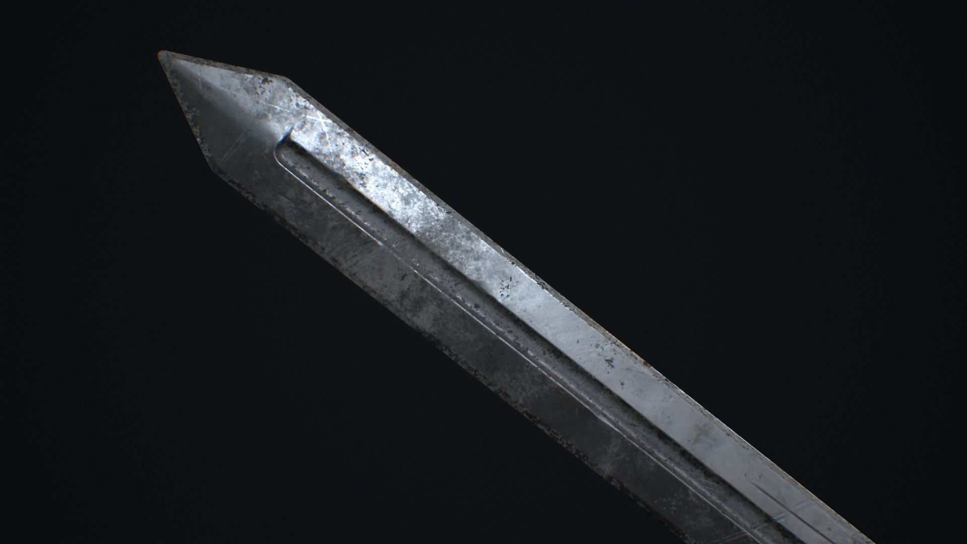 Medieval Weapon Short Sword -PBR- Game Ready Low-poly 3D model_2