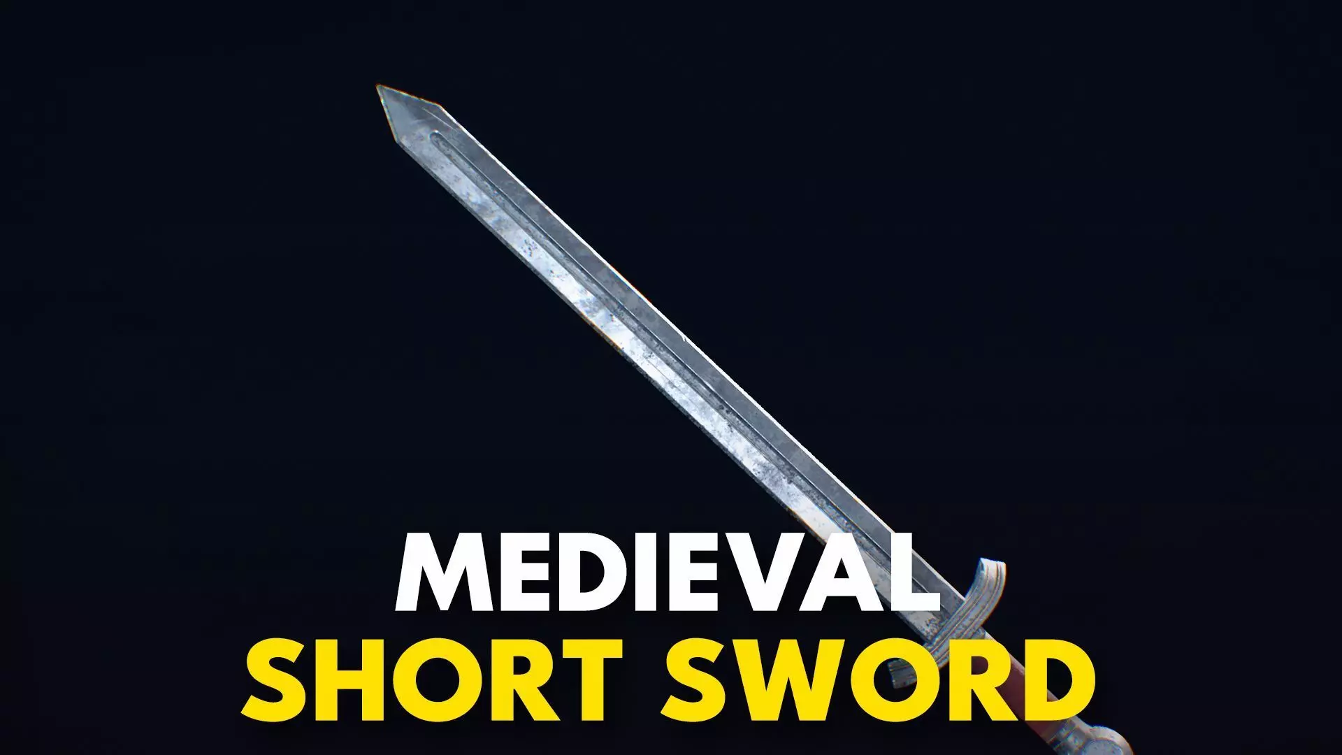 Medieval Weapon Short Sword -PBR- Game Ready Low-poly 3D model_0