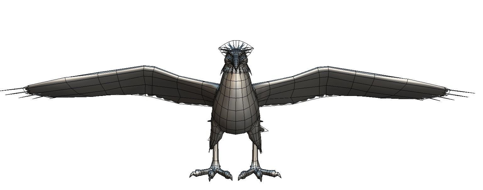 LowPoly the Mythical Bird Predator Roc Low-poly 3D model_9