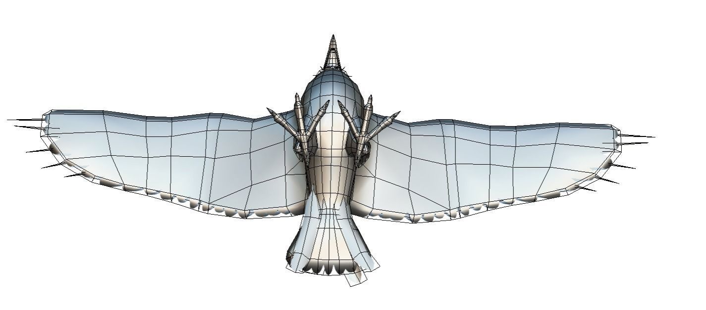 LowPoly the Mythical Bird Predator Roc Low-poly 3D model_8