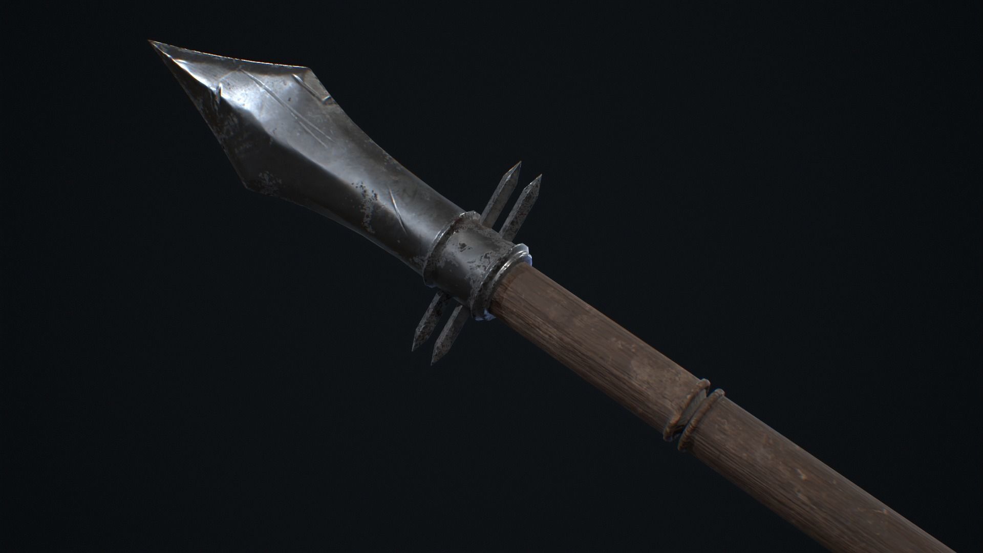 Medieval Weapon Spear  -PBR- Game Ready Low-poly 3D model_2