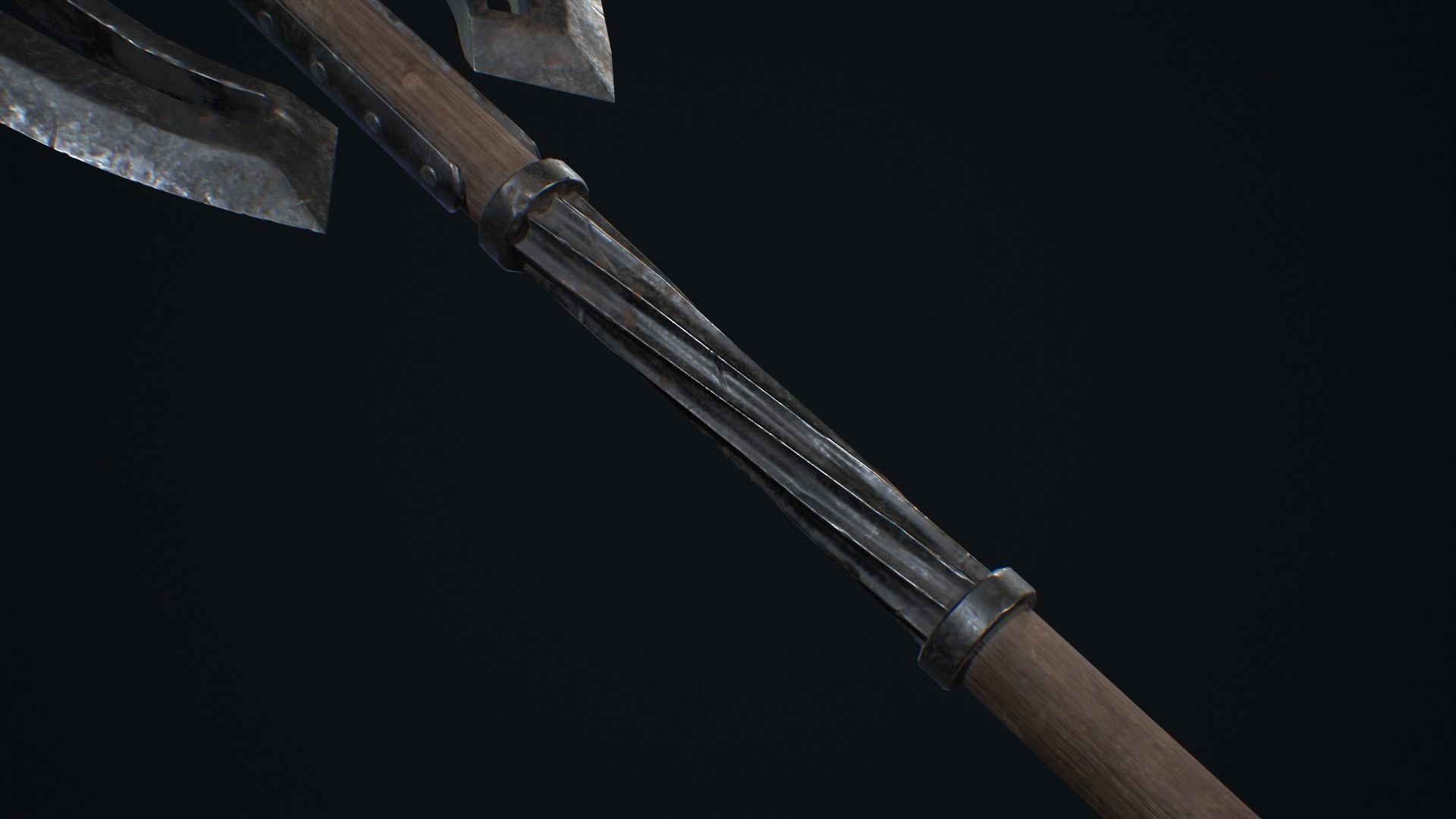 Medieval Weapon War Axe -PBR- Game Ready Low-poly 3D model_3