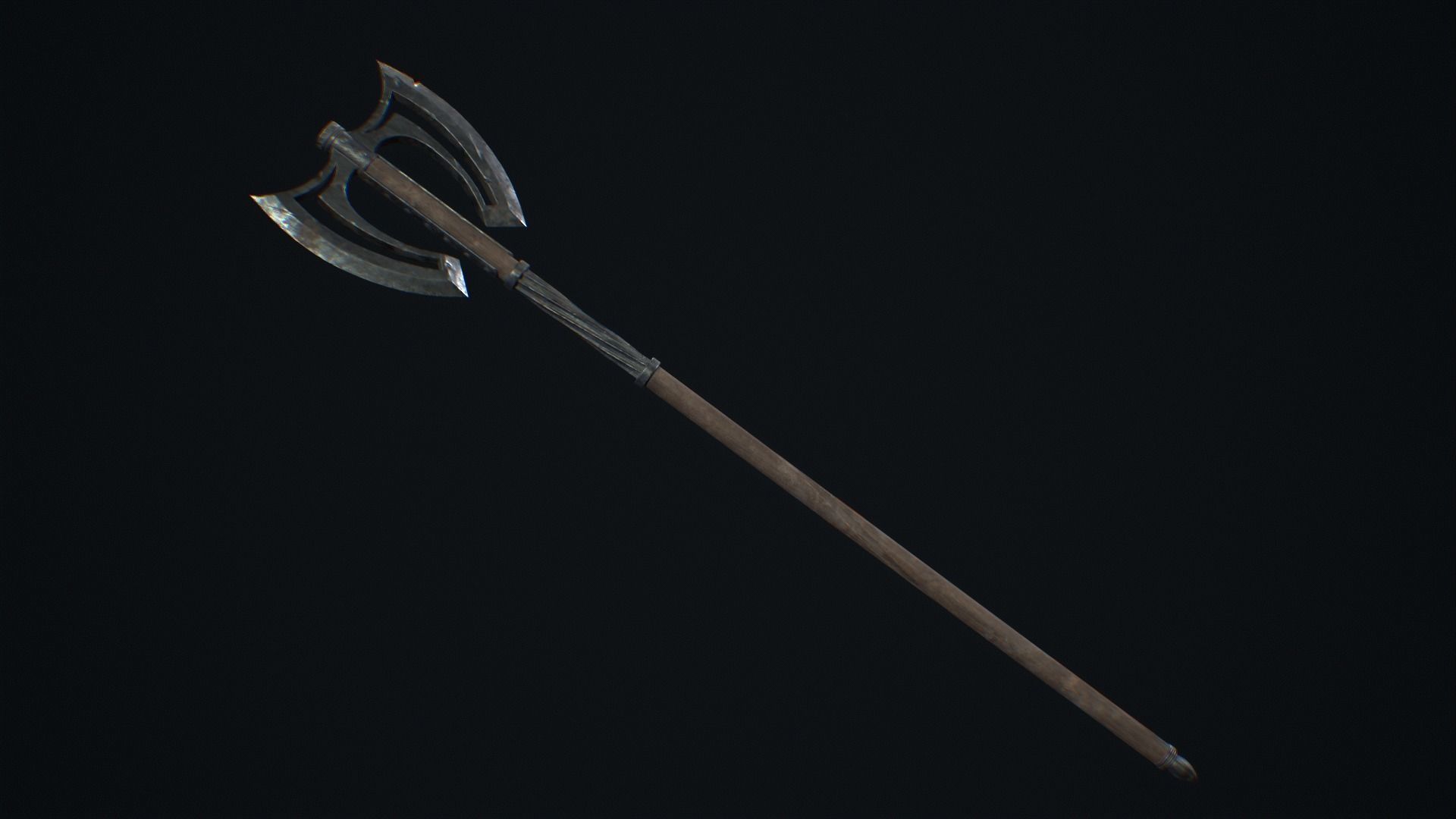 Medieval Weapon War Axe -PBR- Game Ready Low-poly 3D model_1